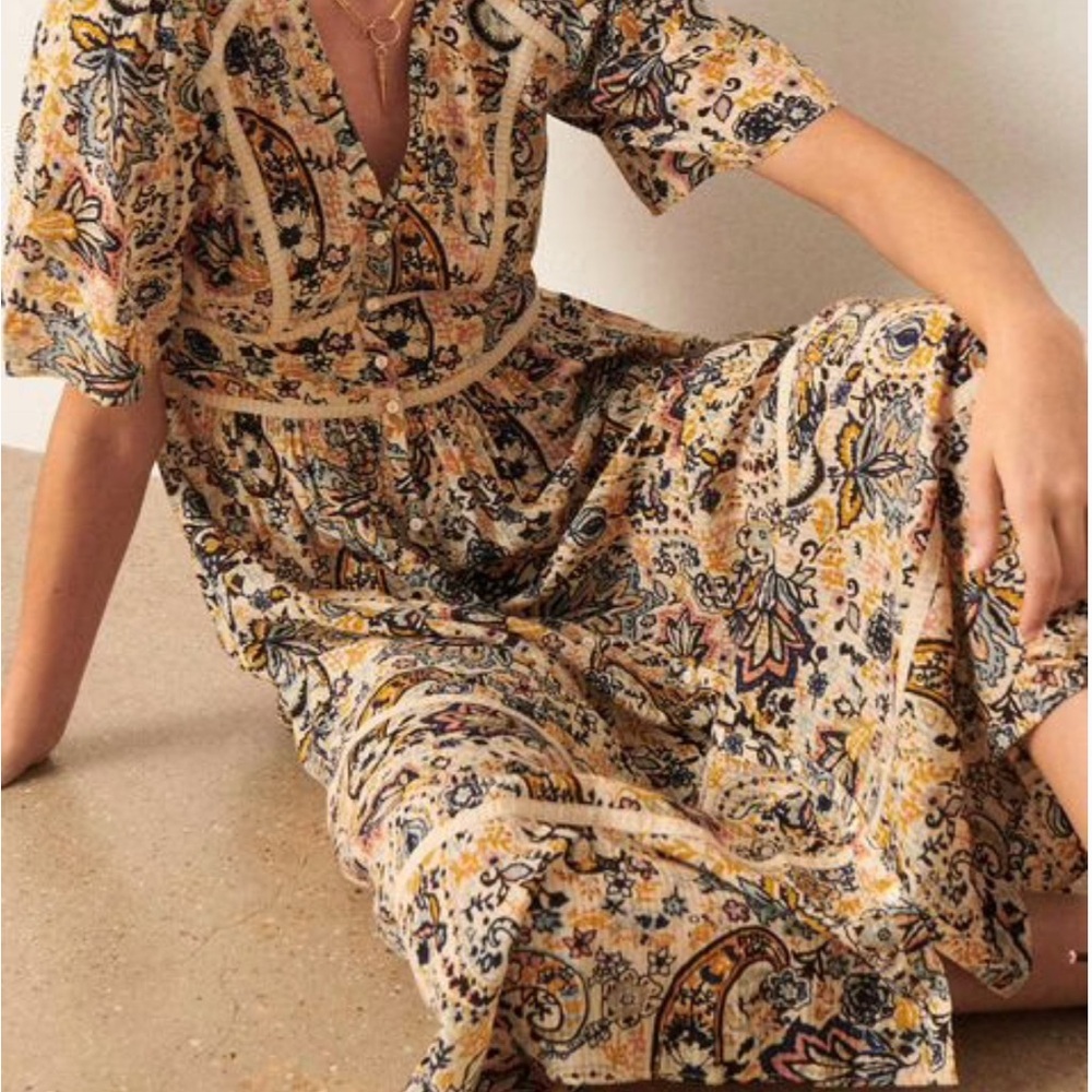 BA&SH Benja Printed Maxi Dress